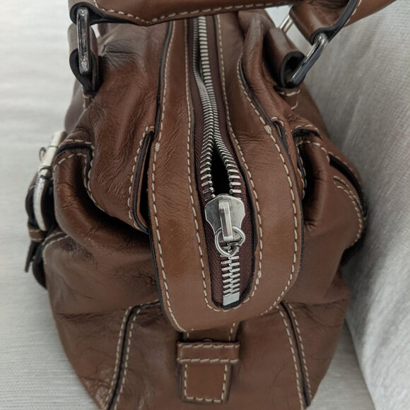 Michael Kors Brown Leather Doctors Satchel with Duster - Picture 4 of 10